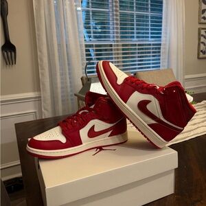 Nike Red and White Athletic Shoes